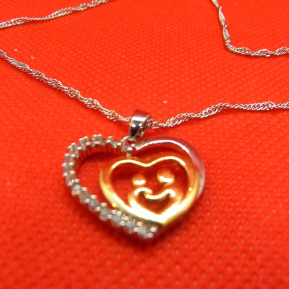 Mother and Child dual Heart Pendant - Picture 2 of 5
